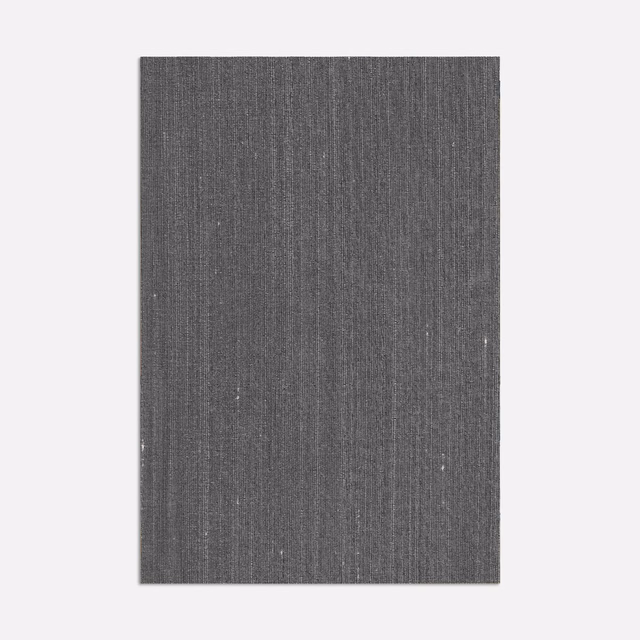 Cool charcoal-grey fabric with fine vertical striations and subtly flecked woven texture