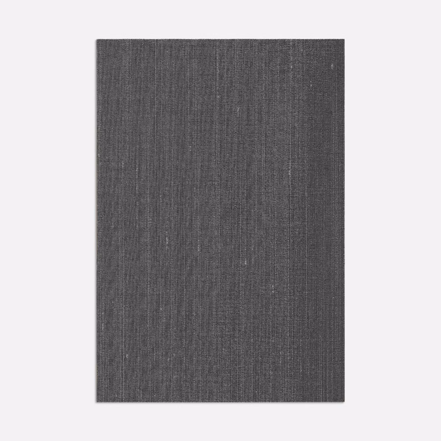 Deep charcoal woven swatch with fine vertical striations and subtle silvery glints