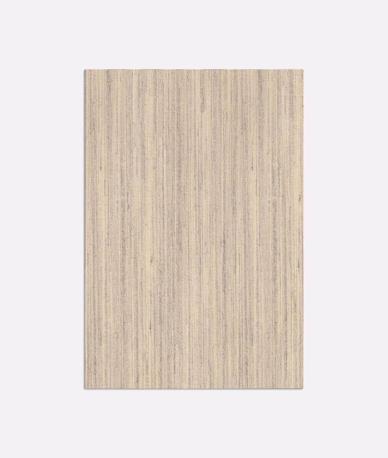 Warm oat-beige fabric swatch with fine vertical taupe striations and softly textured surface