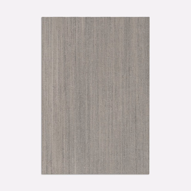 Taupe-grey woven swatch with fine, uneven vertical striations and subtle texture
