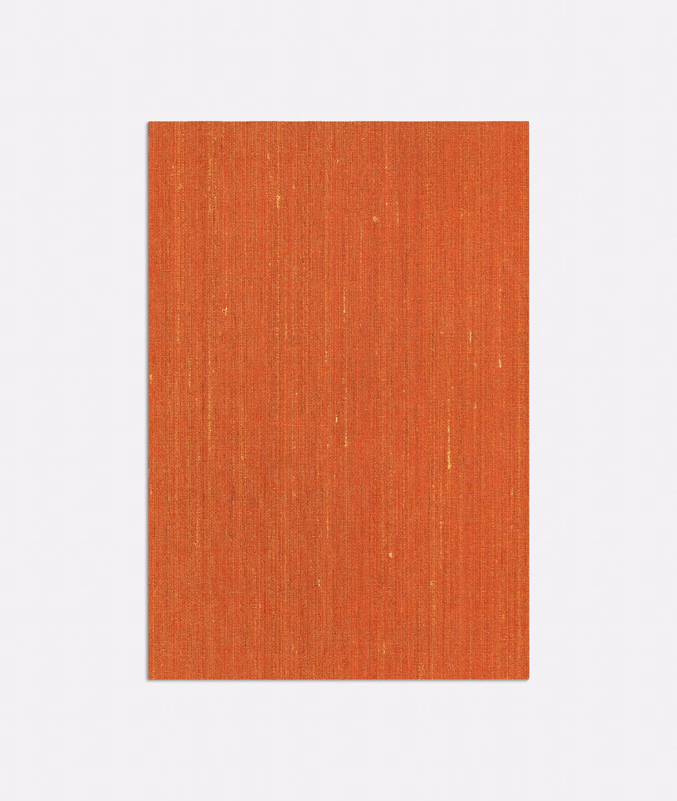 Warm Tamarindo terracotta fabric with fine vertical striations and scattered lighter flecks