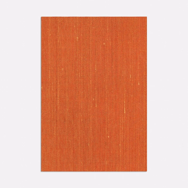Warm Tamarindo terracotta fabric with fine vertical striations and scattered lighter flecks