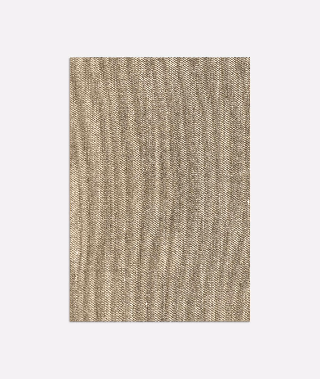 Warm taupe-beige woven swatch with fine vertical texture and subtle glinting slubs
