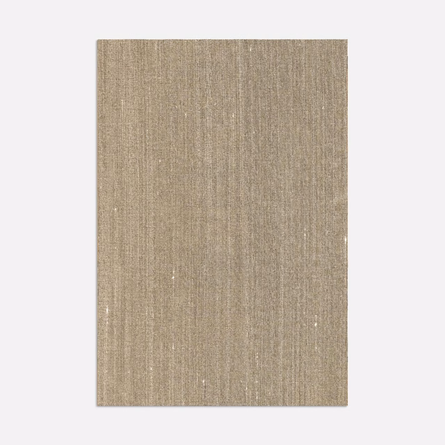 Warm taupe-beige woven swatch with fine vertical texture and subtle glinting slubs