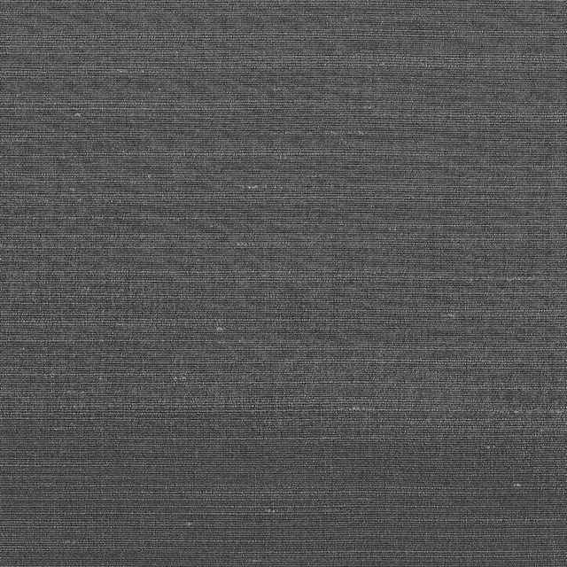 Deep charcoal-grey woven swatch with fine horizontal striations and subtle metallic highlights