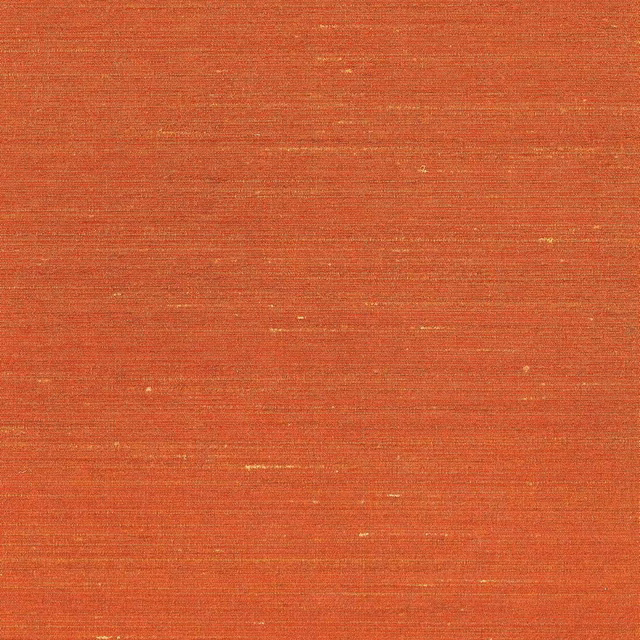 Warm terracotta-red woven swatch with fine horizontal slubbing and subtle golden flecks