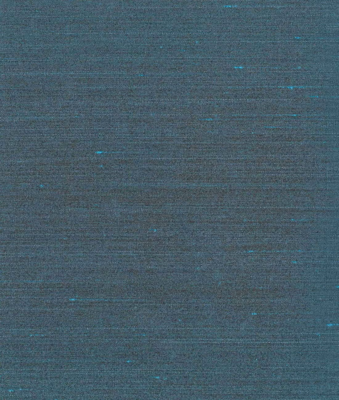 Blue-teal woven surface with fine horizontal slubs and subtle turquoise flecks