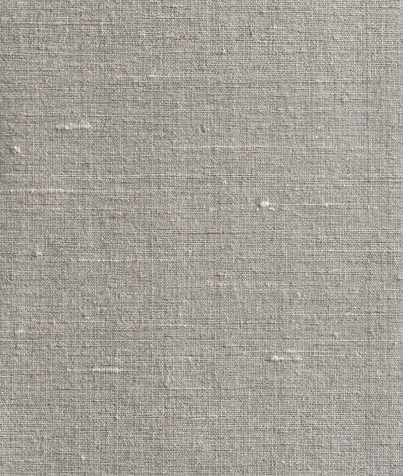 Close-up of cool mica-grey fabric with fine grid weave and subtle horizontal slubs