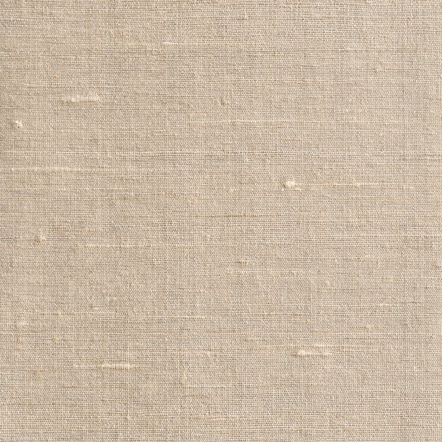 Warm Sahara beige fabric with fine crosshatch weave and scattered horizontal slubs
