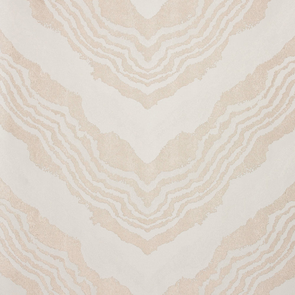 Warm ivory textile with pale taupe rippling chevron bands and softly tactile texture