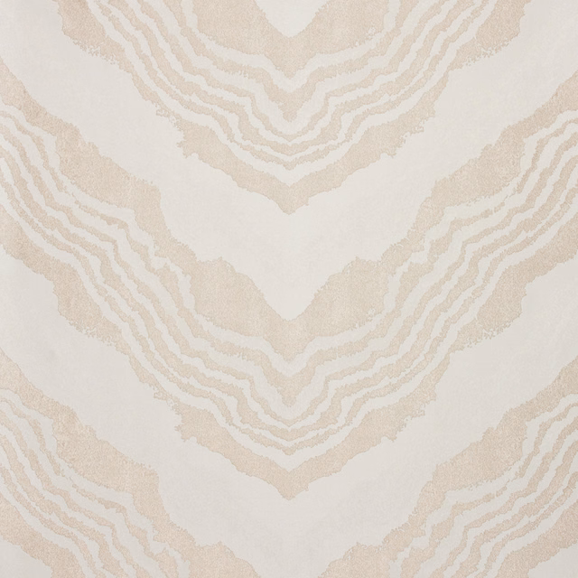 Warm ivory textile with pale taupe rippling chevron bands and softly tactile texture
