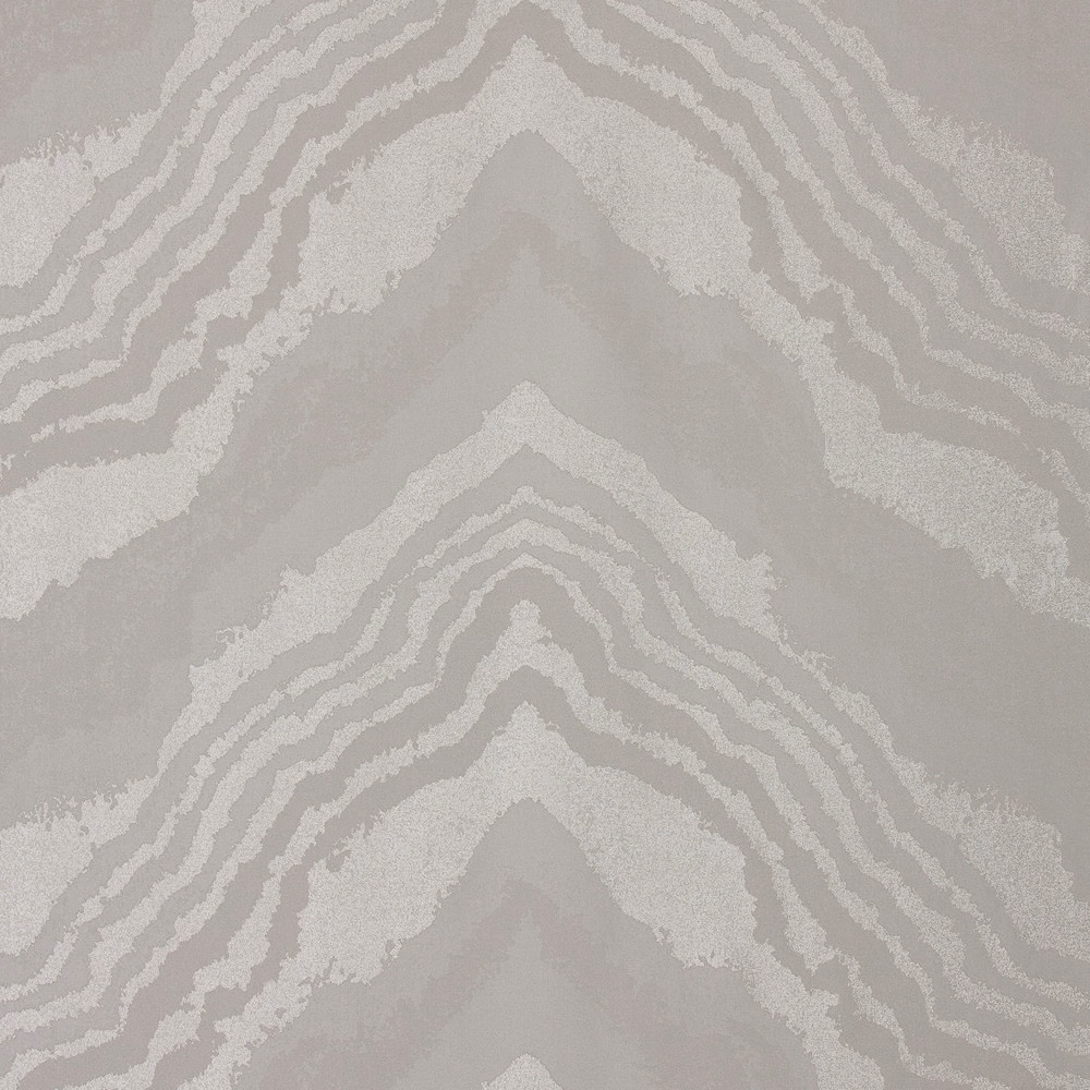 Pale pearl-grey textile with layered irregular chevron bands and a softly raised weave