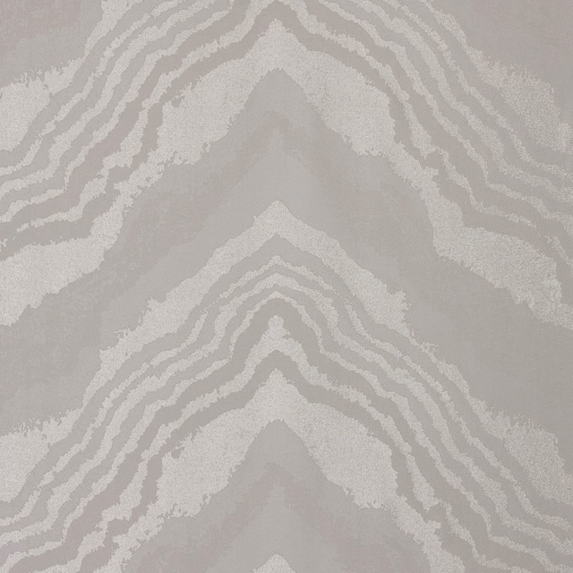 Pale pearl-grey textile with layered irregular chevron bands and a softly raised weave