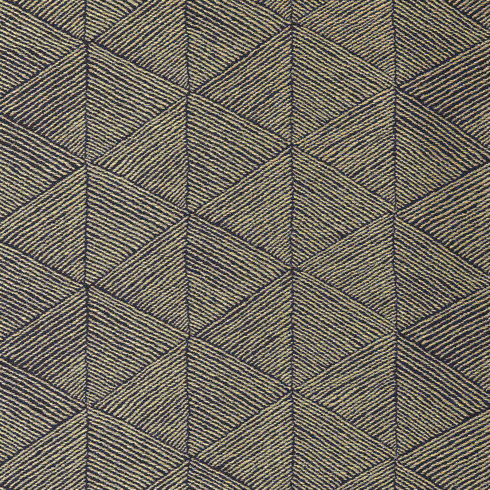 Muted gold woven fabric with charcoal diagonal lines forming repeating geometric diamonds