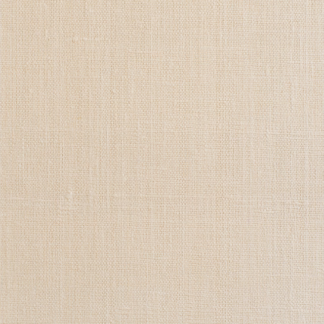 Close view of warm ivory woven fabric with fine vertical striations
