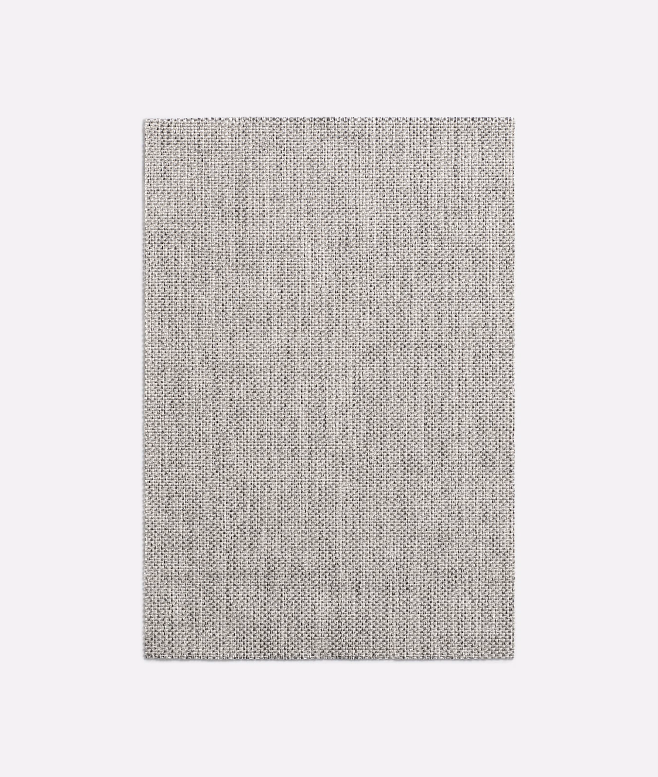 Pale ash-grey woven swatch with fine vertical striations and peppered texture
