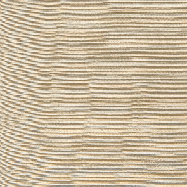 Warm beige fabric with fine horizontal cream and taupe ribbing