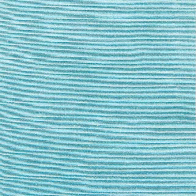 Close-up of Cielo aqua-turquoise fabric with fine horizontal ribbed texture