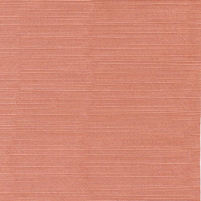 Dusty coral terracotta fabric swatch with fine horizontal ribbed texture