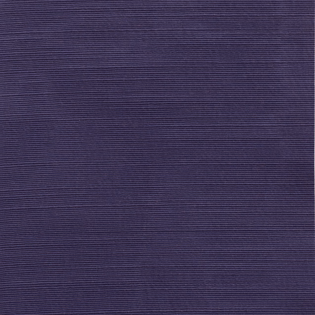 Deep mirtillo-purple fabric with fine horizontal ribs and subtly shaded surface