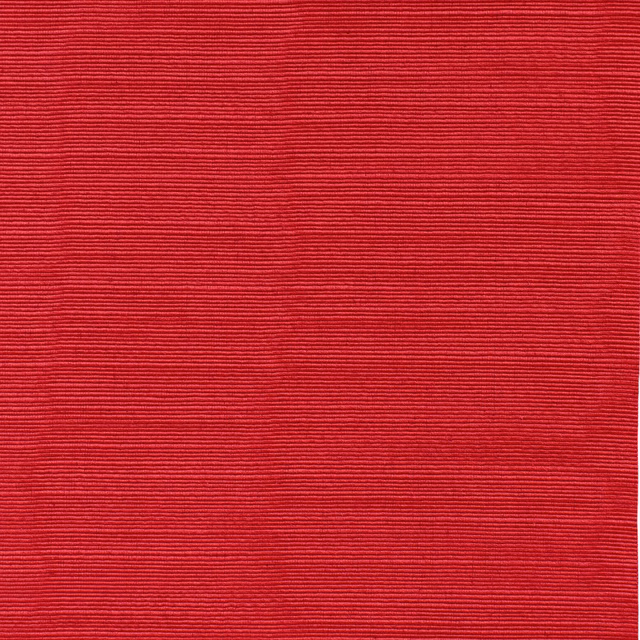 Deep crimson red fabric with fine, closely spaced horizontal ribbing