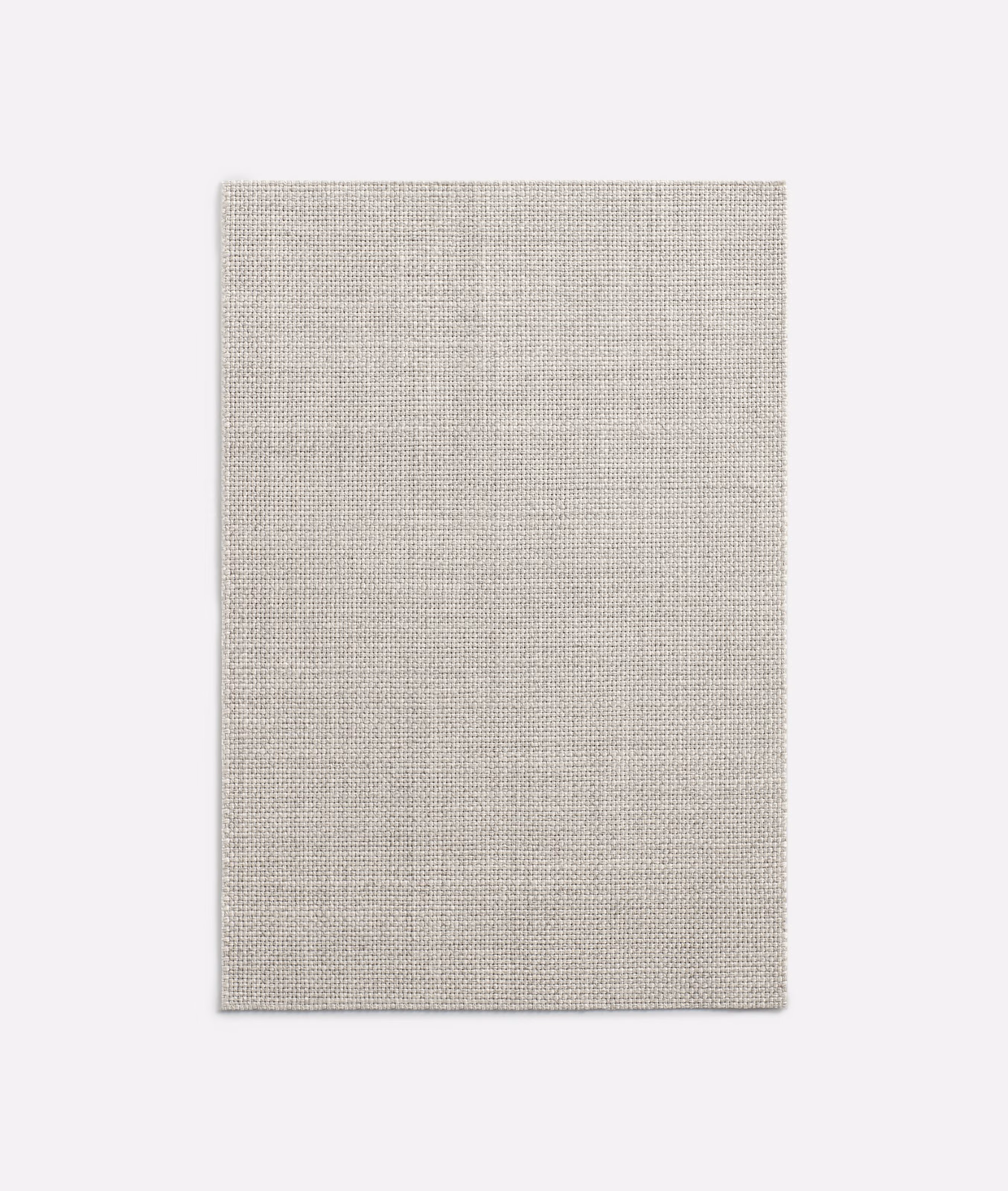 Pale greige Land R Lino swatch showing a fine, even woven crosshatch texture