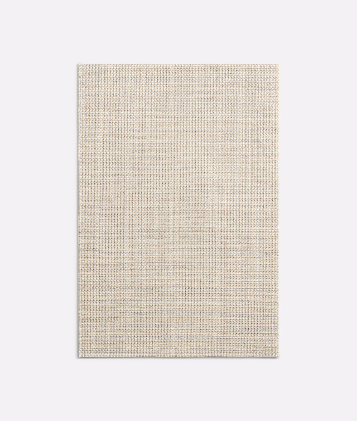 Pale putty-beige woven swatch with a fine, softly flecked grid texture