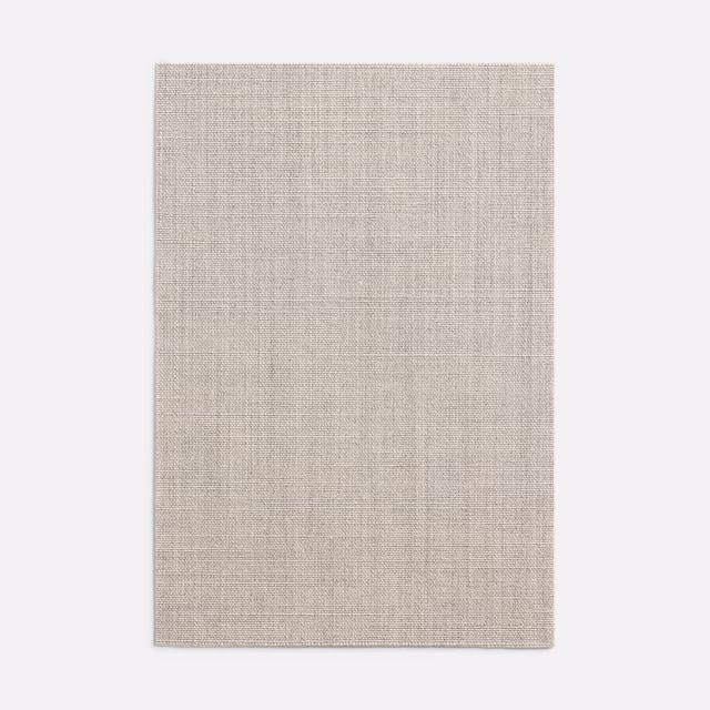 Pale greige Lindon R Lino swatch showing a fine, softly irregular plain weave