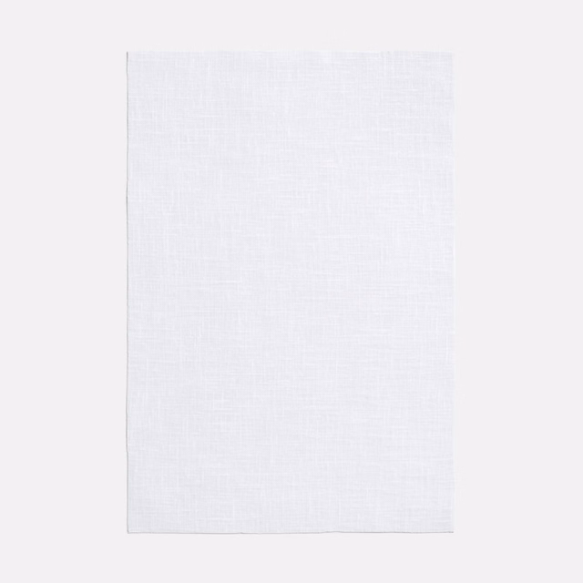 Cool snowy-white fabric with a subtle fine crossweave and softly greyed texture