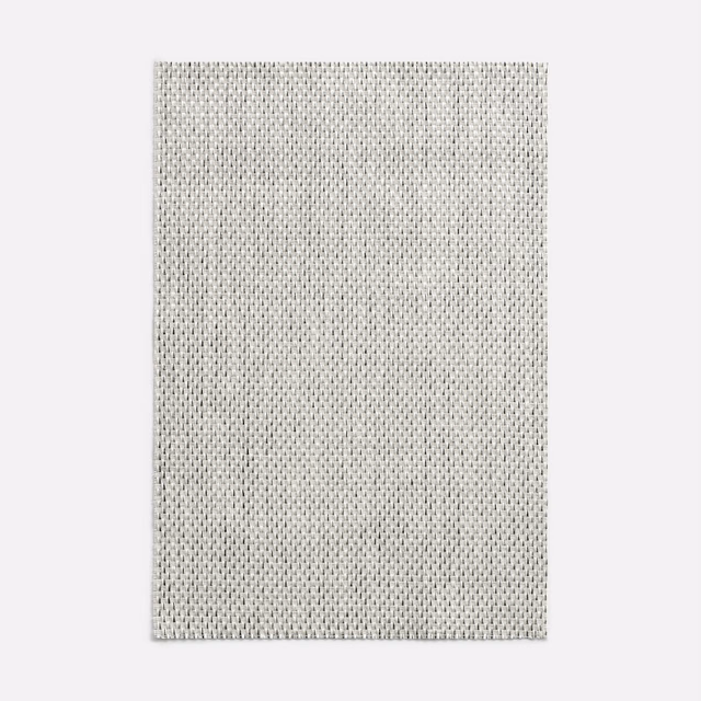 Pale pearl-grey Luca R fabric with a compact, evenly checked woven texture