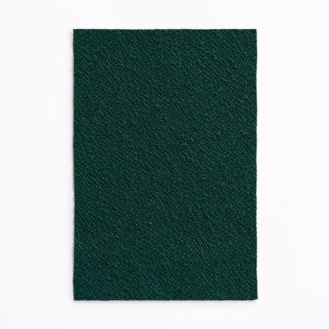 Dense deep forest green weave with subtly pebbled diagonal texture