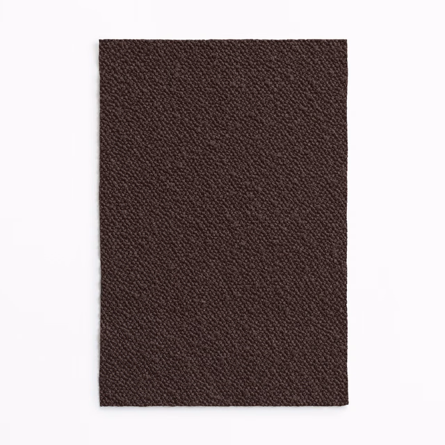 Dark plum-brown fabric swatch with a compact, finely pebbled woven texture
