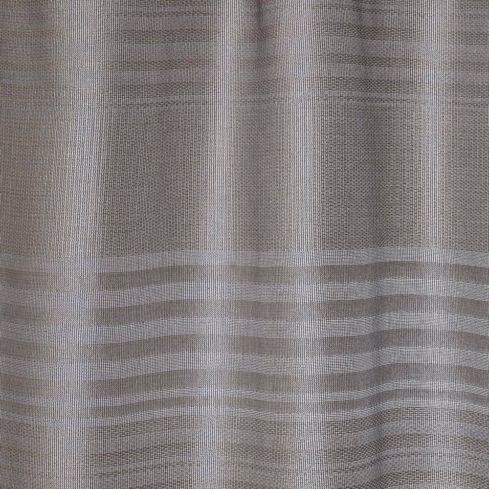 Cool silver-grey woven fabric with fine texture and irregular horizontal tonal bands