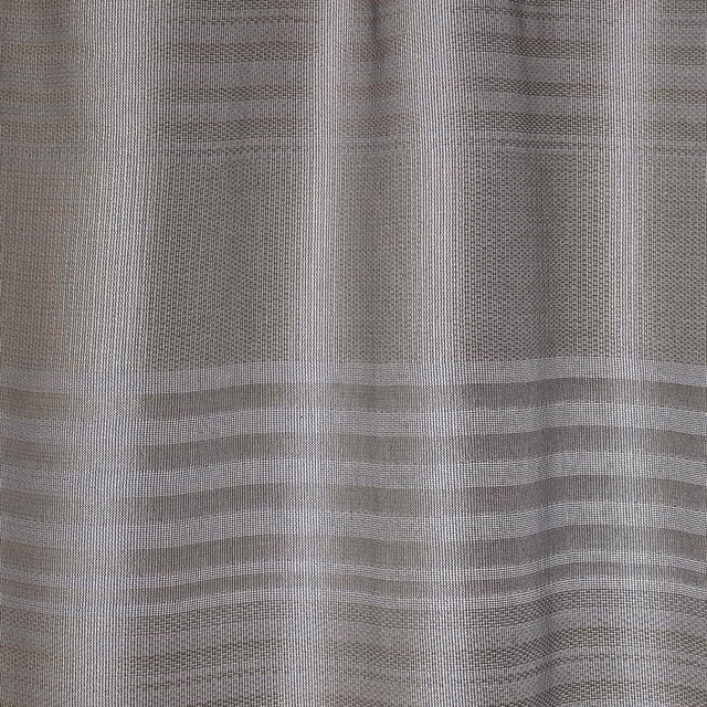 Cool silver-grey woven fabric with fine texture and irregular horizontal tonal bands