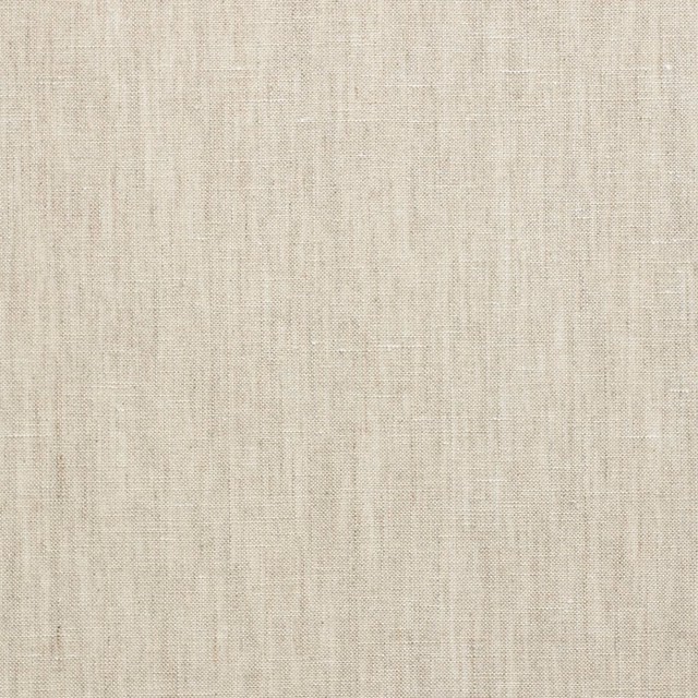 Pale warm greige fabric with fine vertical slubs and softly uneven woven texture