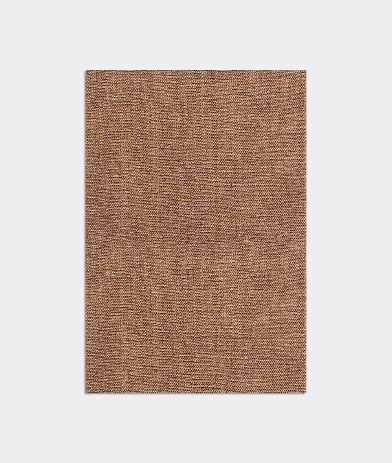 Warm tobacco-brown woven swatch showing fine diagonal texture and subtle tonal depth