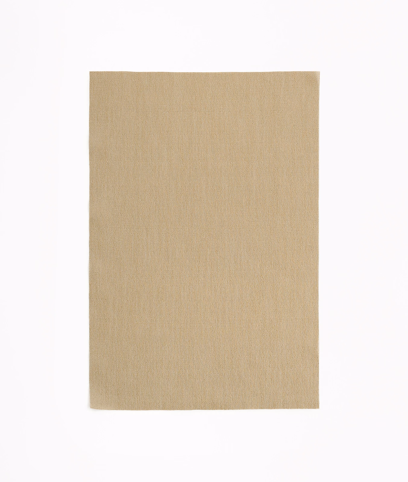 Warm golden beige woven fabric with subtle vertical grain and softly textured surface