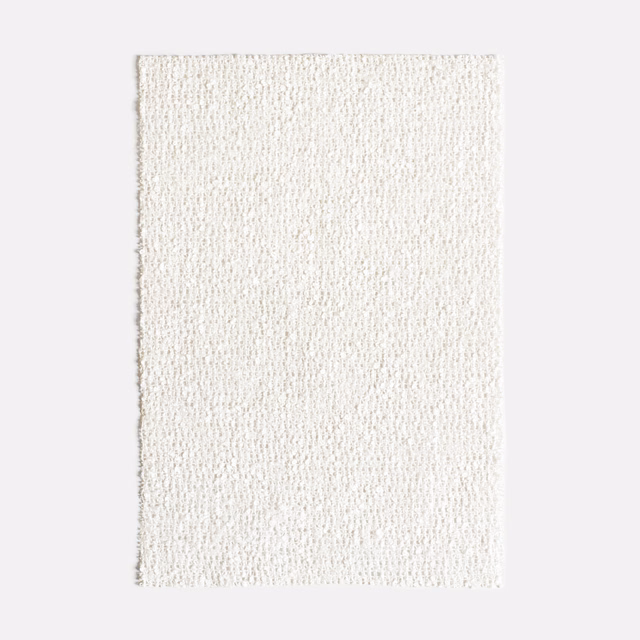 Ivory-white Oslo fabric with a fine irregular looped weave and softly nubby texture