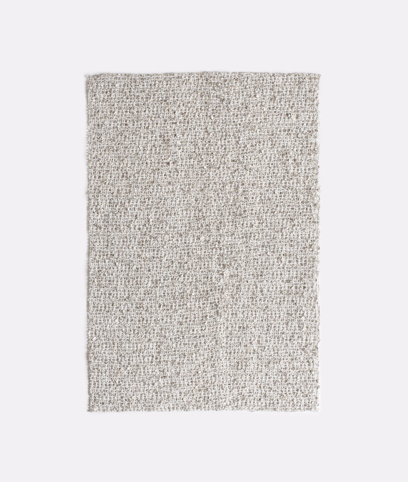 Pale greige Oslo Lino swatch showing a close, softly flecked woven texture