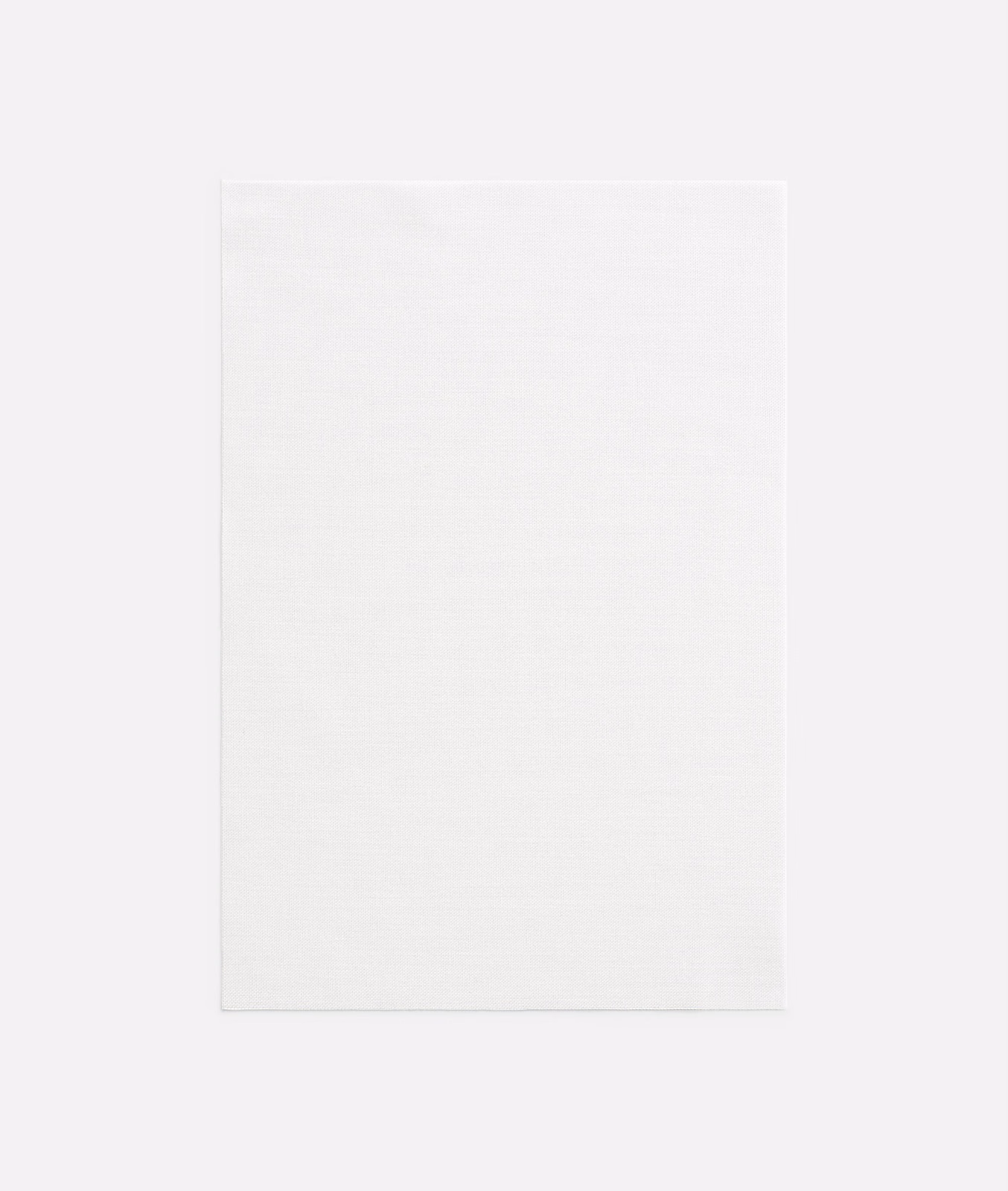 Near-white Bianco fabric swatch with subtle horizontal canvas-like weave