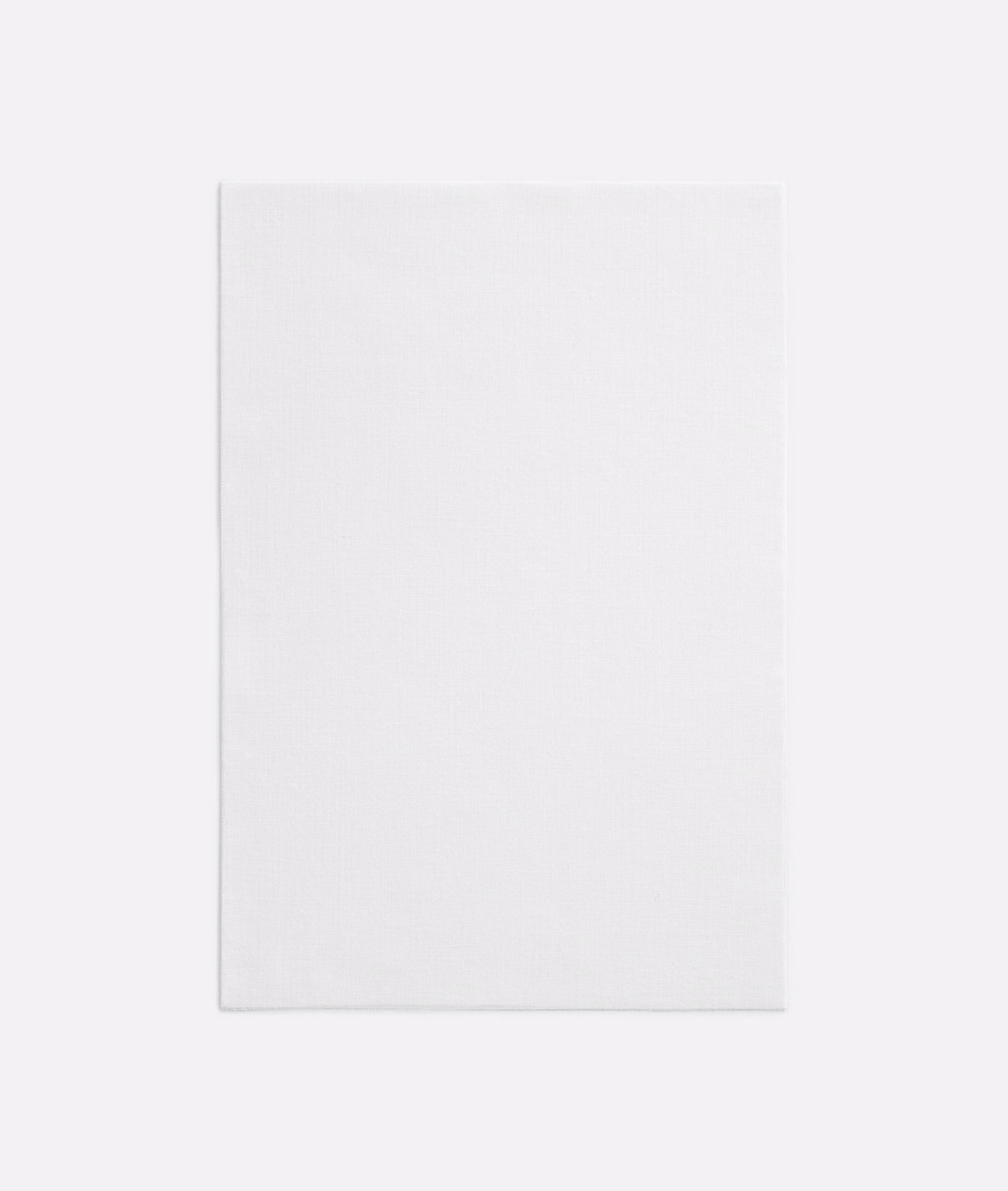 Near-white Dedar fabric swatch with a barely visible fine woven grain