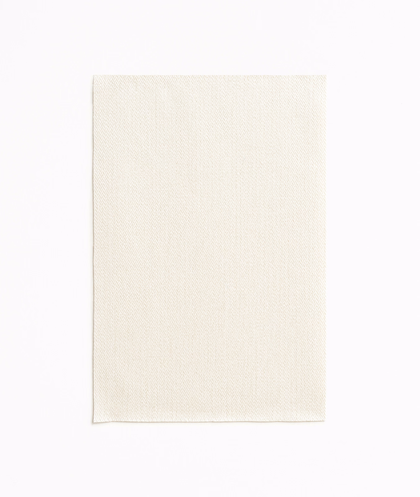 Pale ivory woven swatch with fine diagonal grain and subtle vertical shading