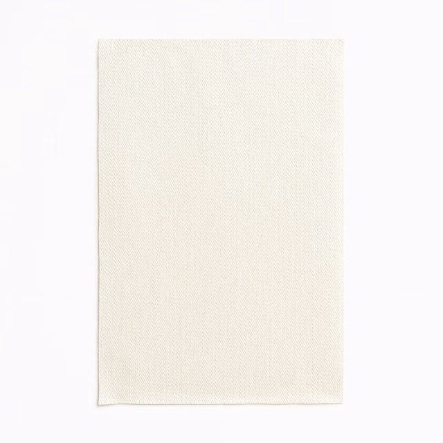 Pale ivory woven swatch with fine diagonal grain and subtle vertical shading