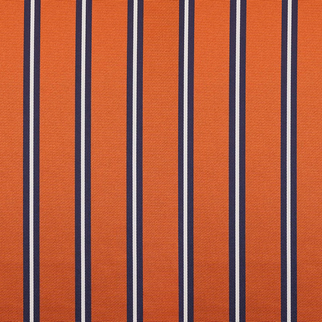 Burnt rust and navy vertical stripes with fine horizontal woven texture