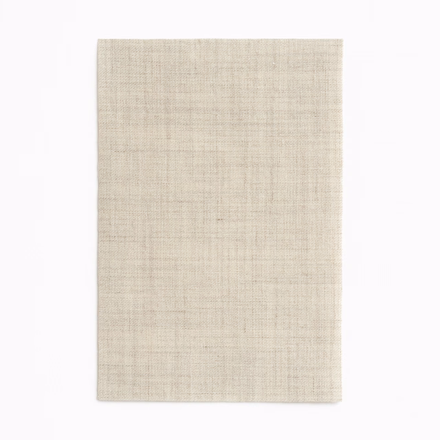 Pale flax-beige swatch with a fine irregular crosshatch weave