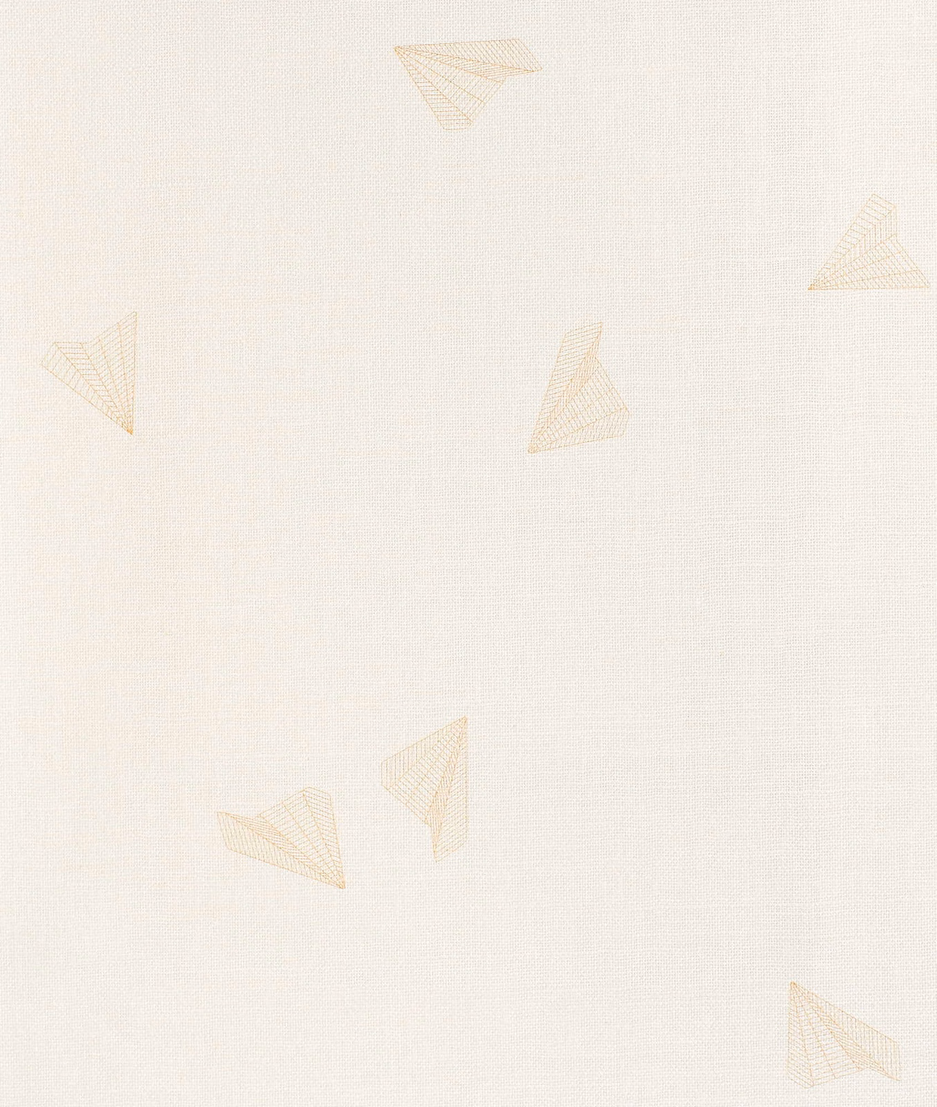 Pale ivory fabric with delicate beige outlined butterfly motifs and a fine woven texture