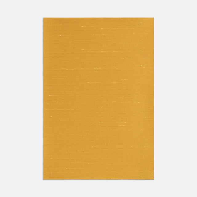 Mustard-gold Sibilla Bellini textile with fine horizontal slub lines and subtle sheen