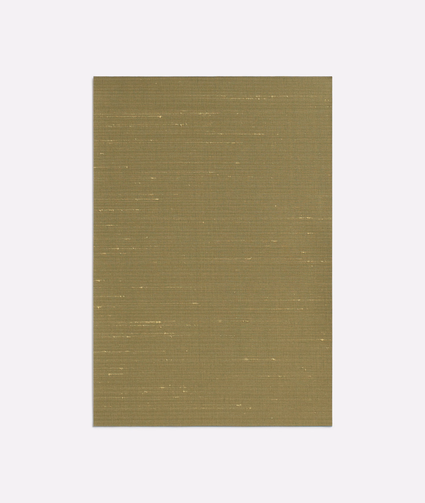 Muted olive-bronze woven swatch with fine horizontal slubs and subtle lighter glints