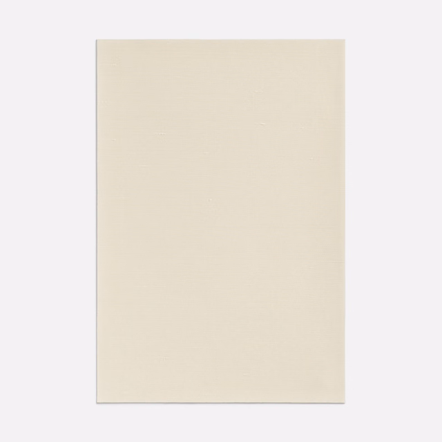 Warm ivory plain-weave fabric swatch with subtle horizontal texture and soft cream shading