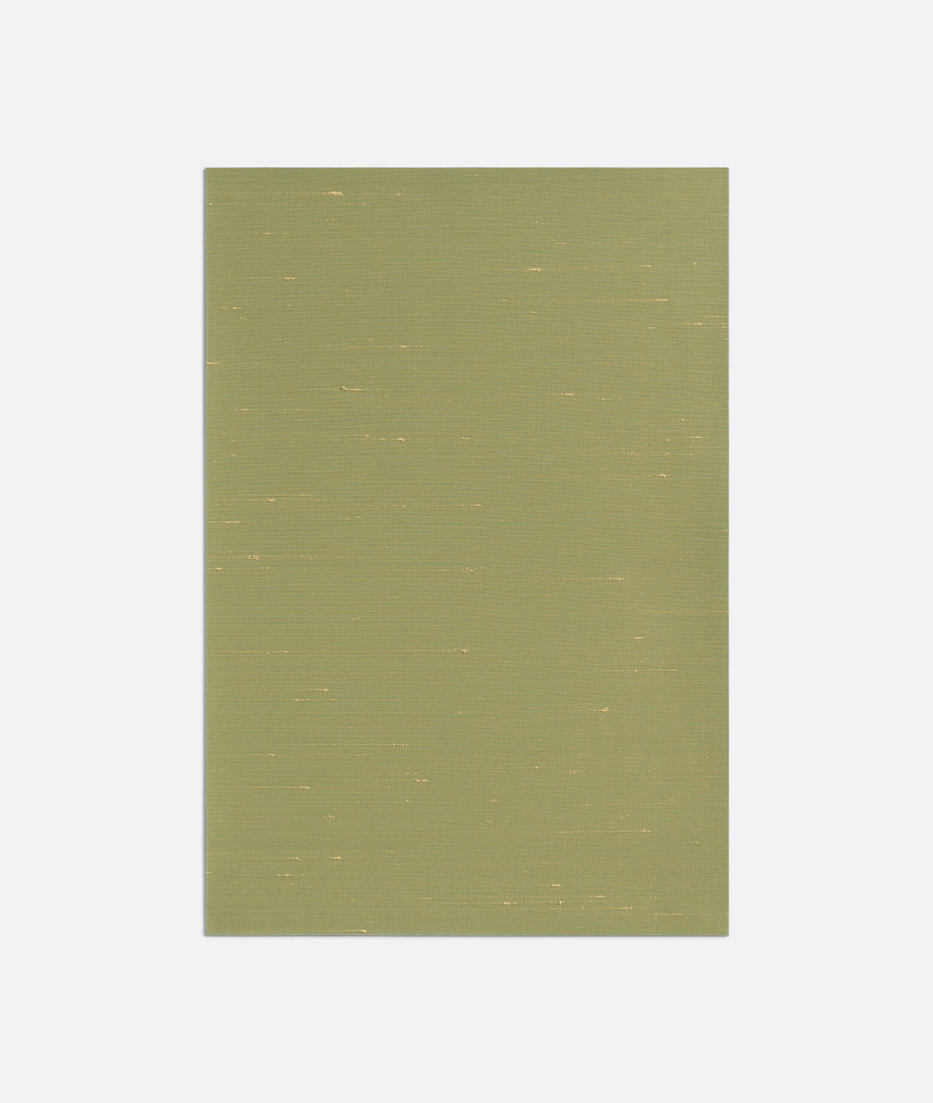 Muted lime-olive ribbed fabric with tiny pale flecks across its woven surface